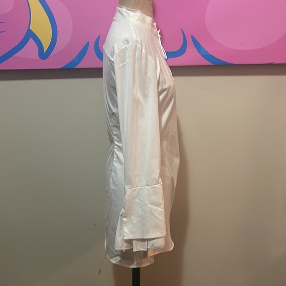 Zara White Long Sleeve Tunic Top Shirt - Picture 5 of 10